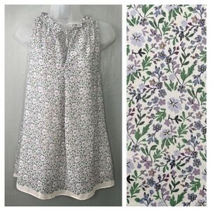 Max Studio Sleeveless Top Size Medium Ditzy Floral Chiffon Romantic Flowy Tank